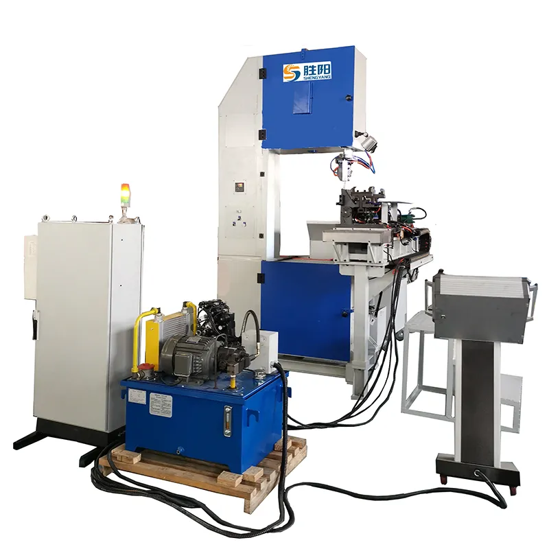 Высокоскоростной вертикальный ленточнопильный станок Шэнъян резка алюминиевых отливок и блоков