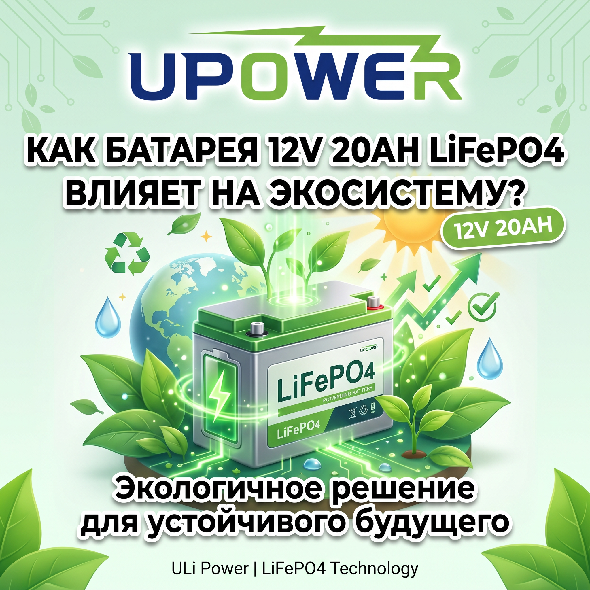 Как батарея 12V 20Ah LiFePO4 влияет на экосистему?