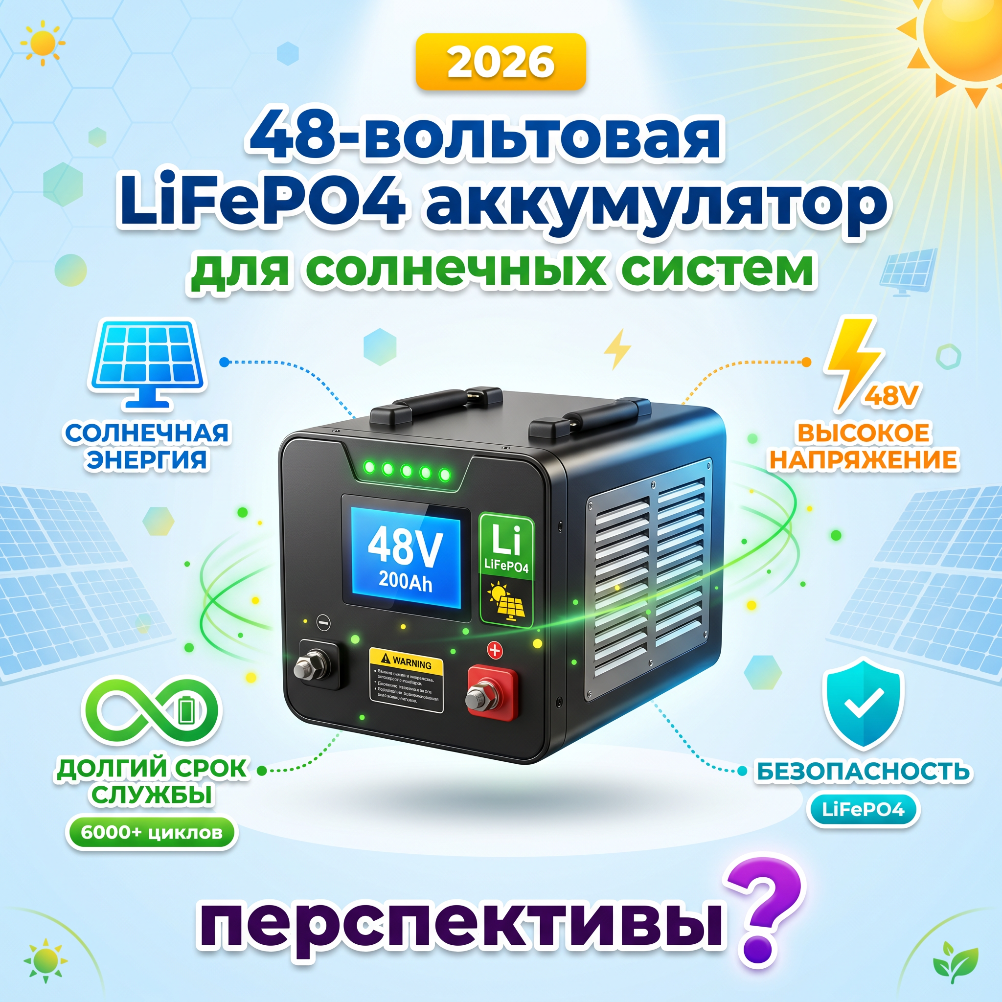 48-вольтовая LiFePO4 аккумулятор для солнечных систем: перспективы?