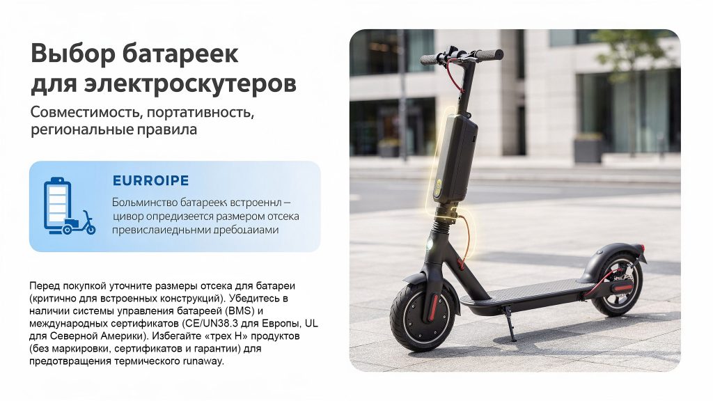Выбор батареек для электроскутеров: Фокус на совместимости, портативности и региональных правилах