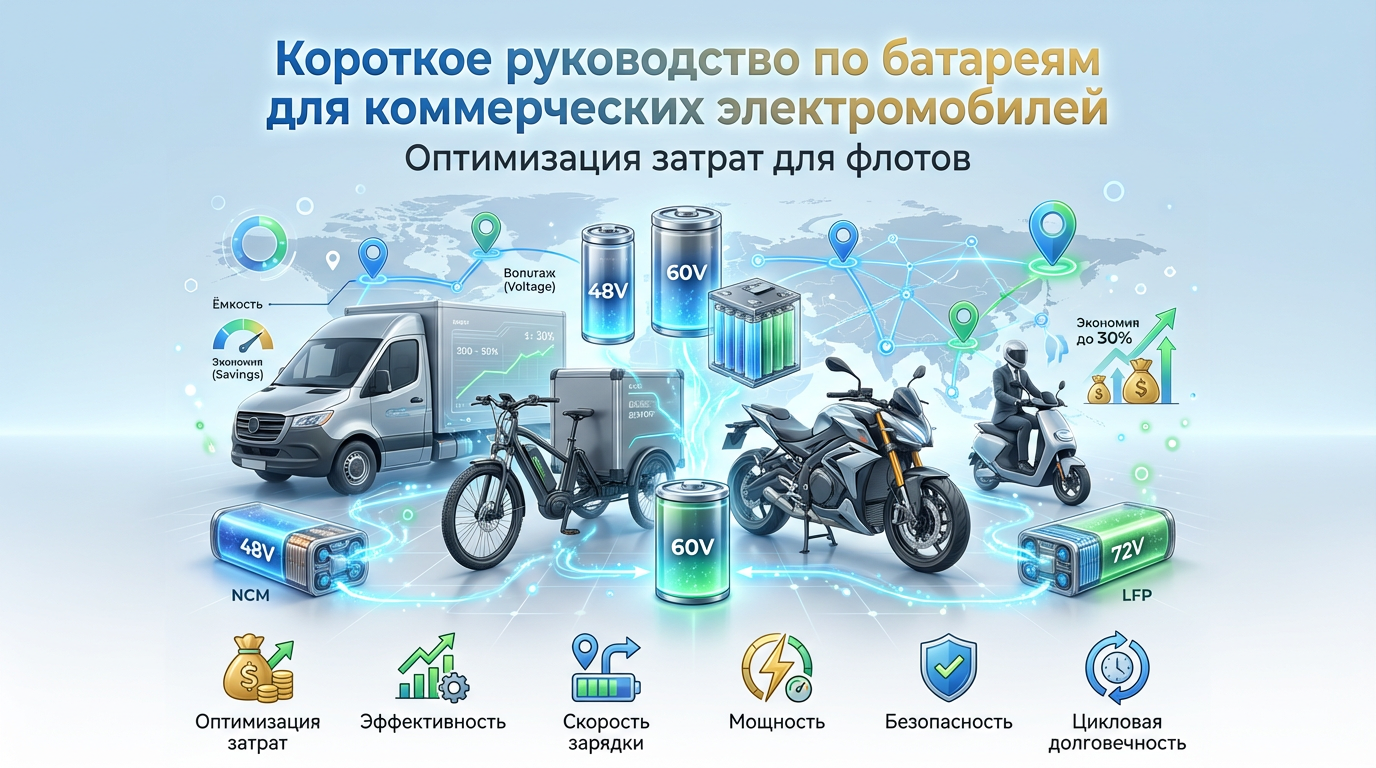 Короткое руководство по батареям для коммерческих электромобилей: оптимизация затрат для флотов 🚚🔋