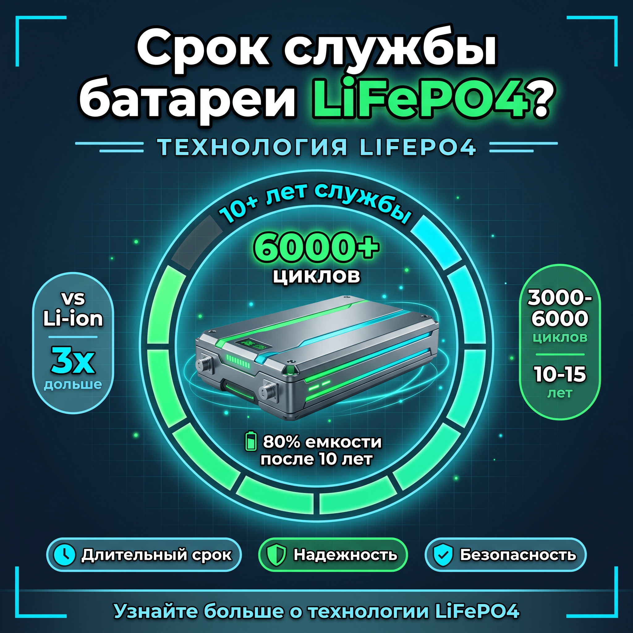 Срок службы батареи LiFePO4?