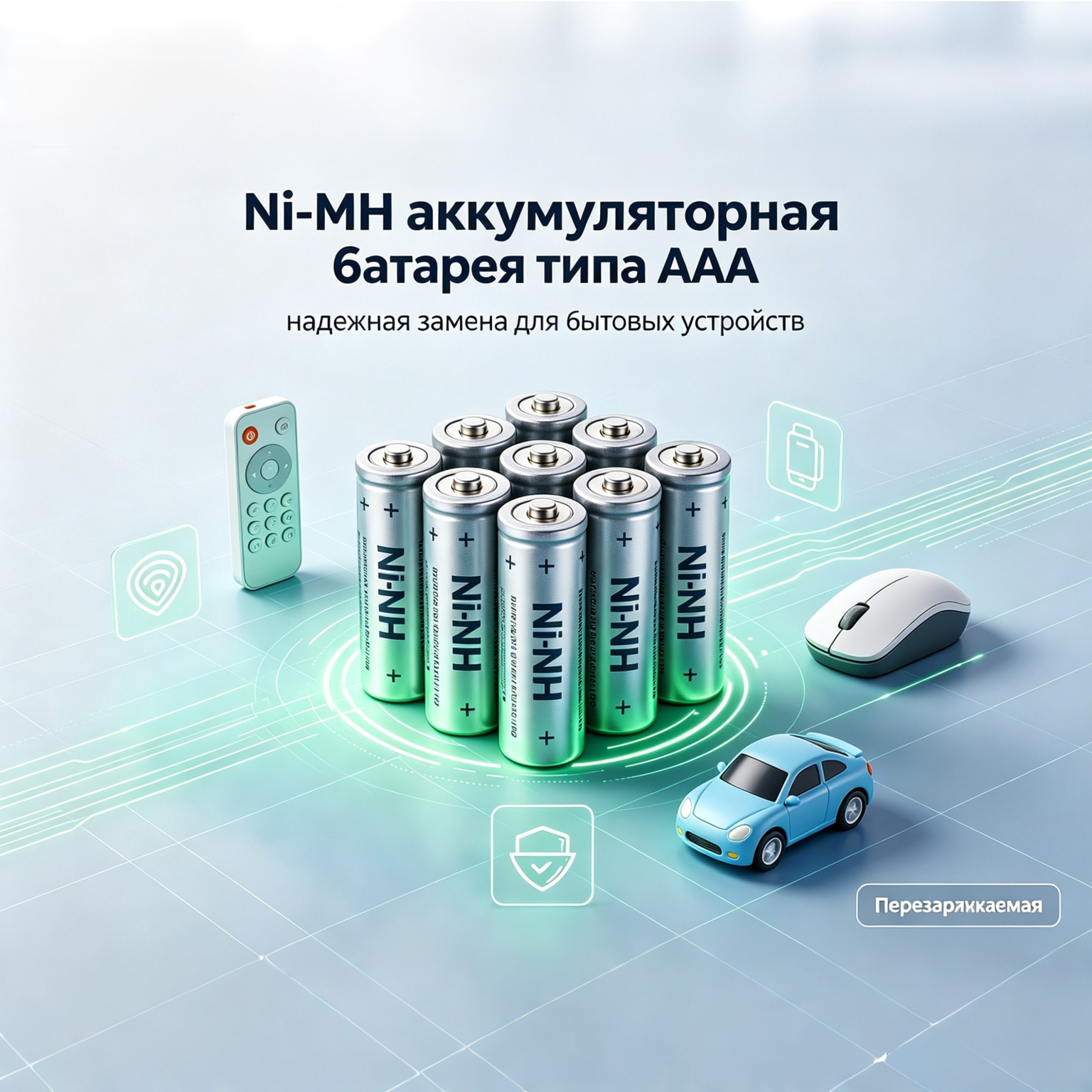 Ni-MH аккумуляторная батарея типа AAA — надёжная замена для бытовых устройств