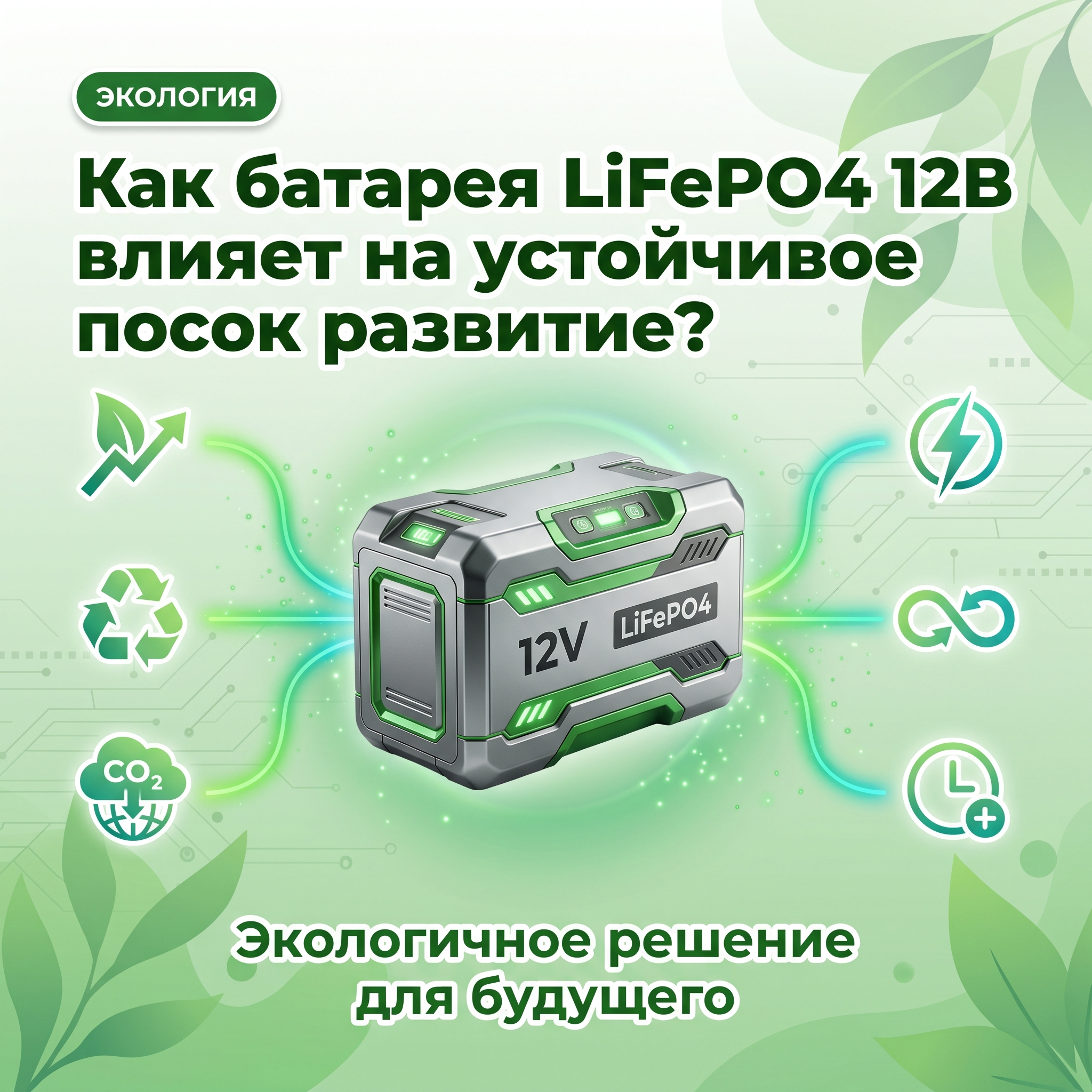 Как батарея LiFePO4 12В влияет на устойчивое развитие?