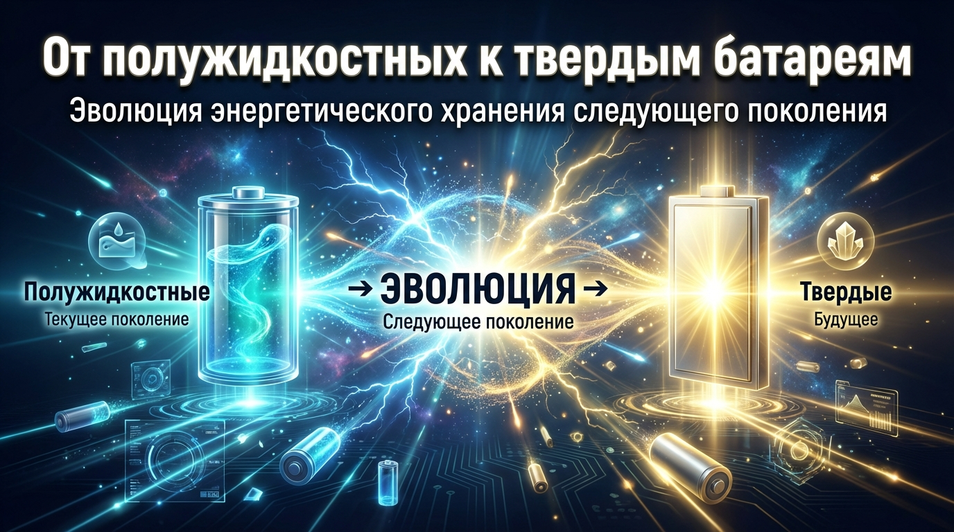 От полужидкостных к твердым батареям - Обложка