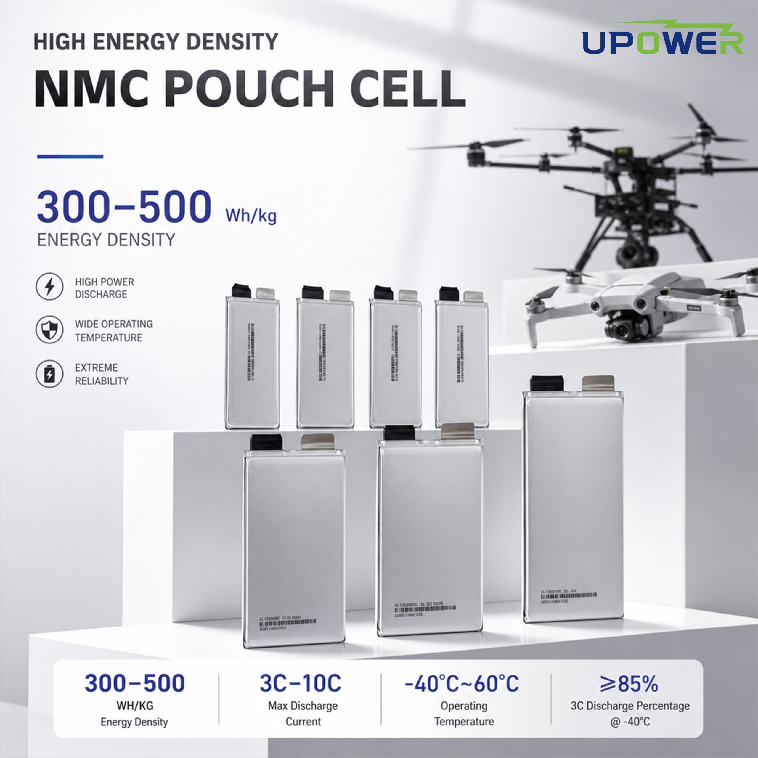 Аккумуляторные ячейки ULi NMC Pouch 350 Втч/кг, 12.5 Ач, 39 Ач, 40 Ач, 80.4 Ач, 1188190, 40000 мАч, с высоким разрядным током 10C для FPV-дронов