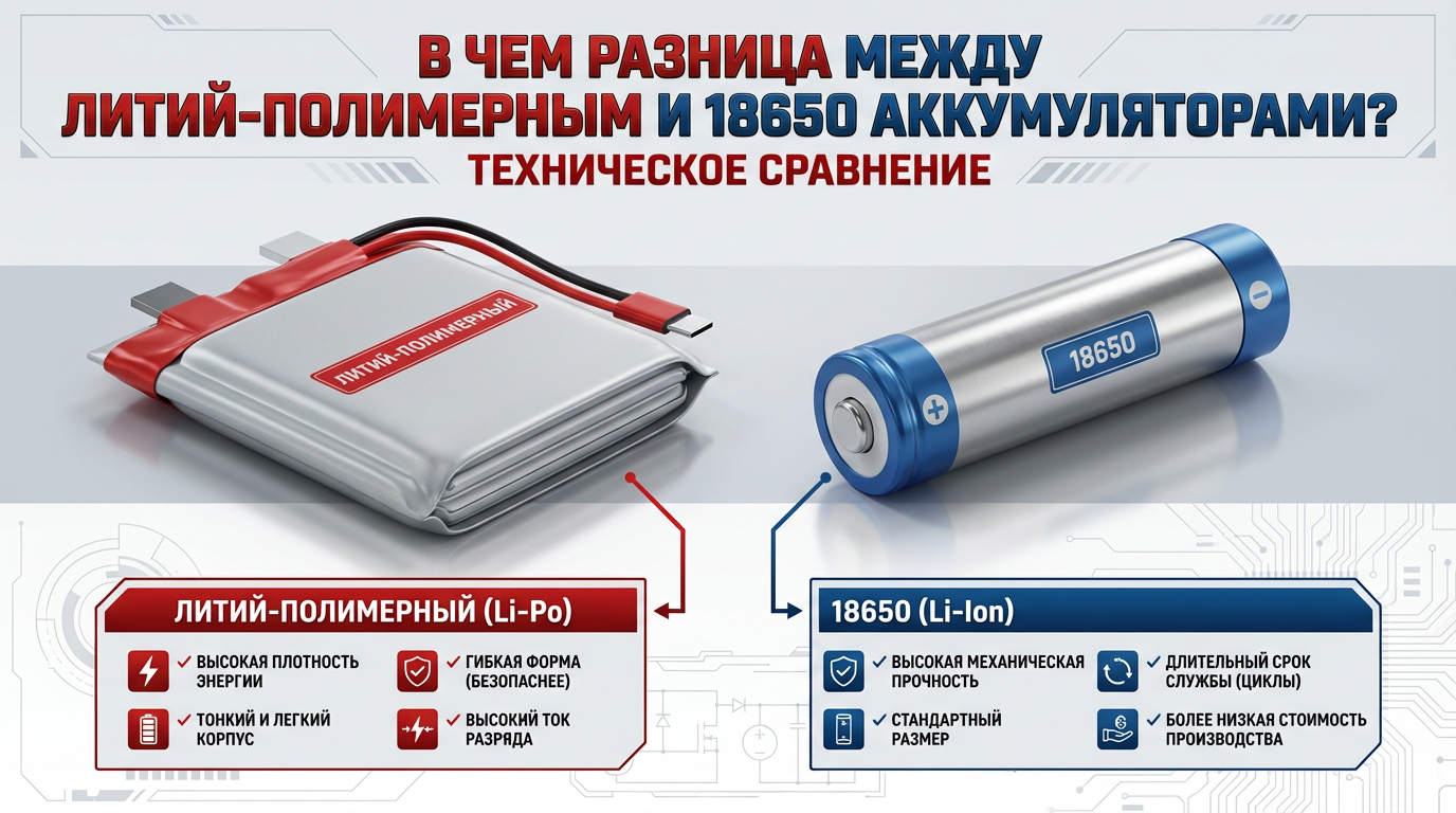 В чем разница между пакетным аккумулятором и аккумулятором 18650?