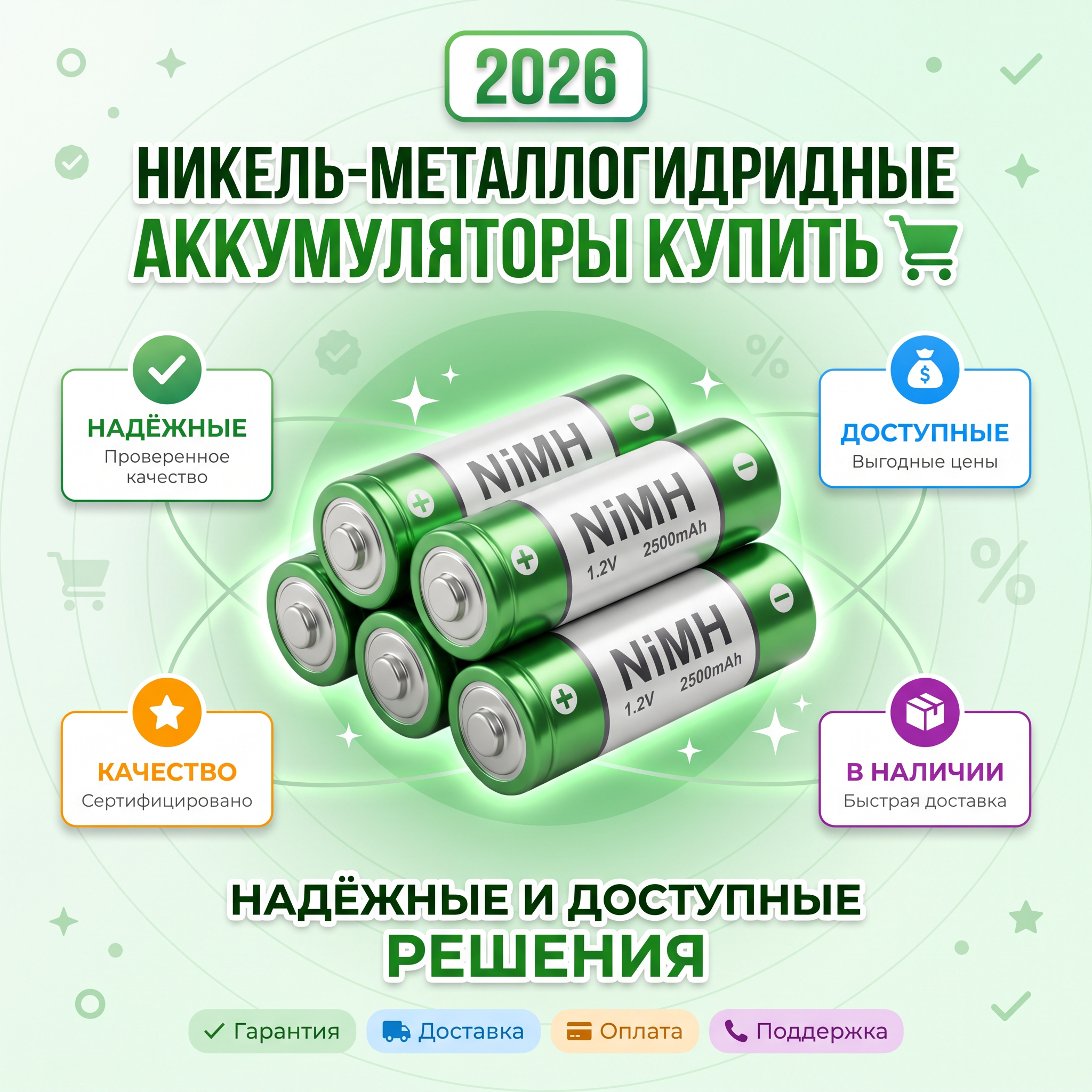 Никель-металлогидридные аккумуляторы купить — надёжные и доступные решения