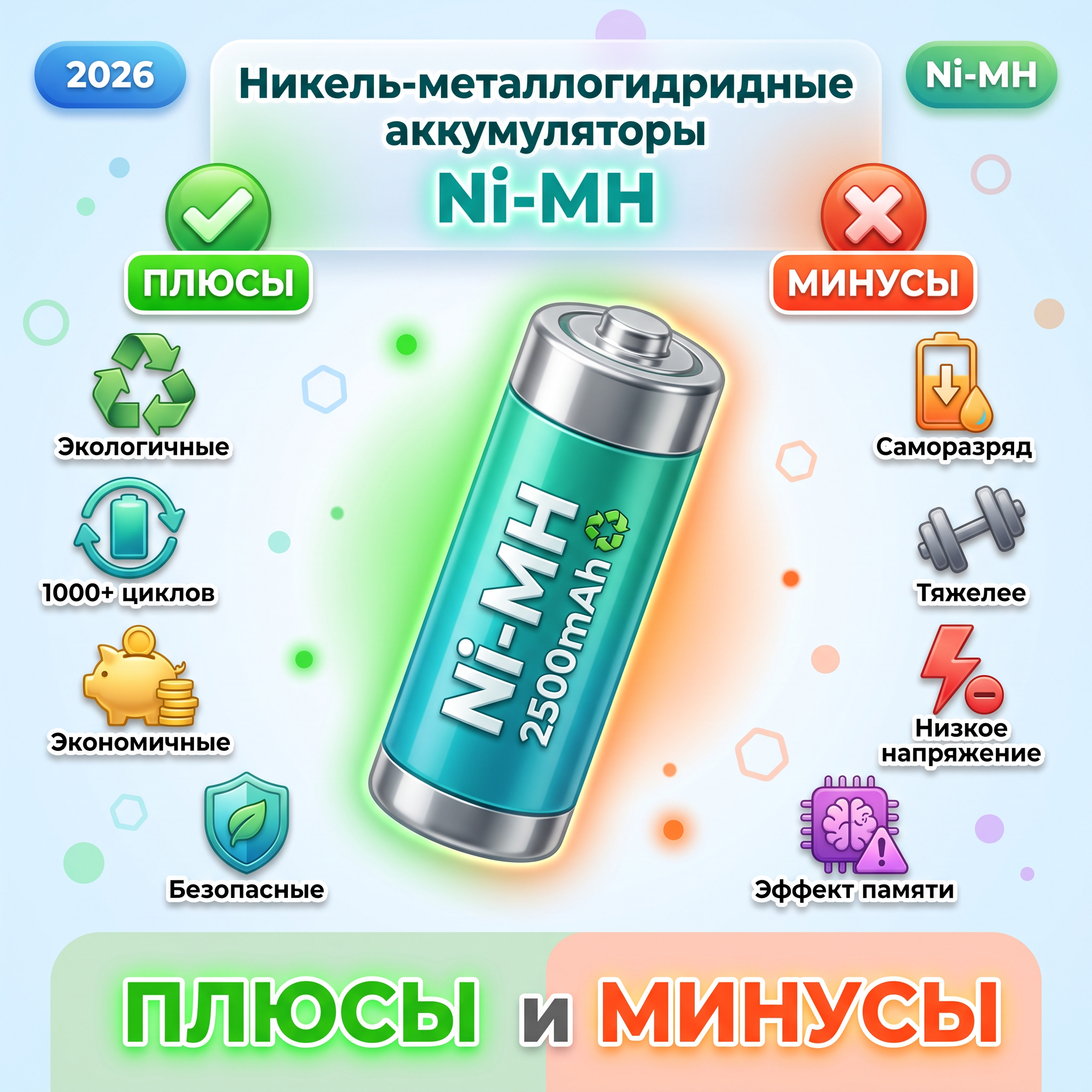 Никель-металлогидридные аккумуляторы: плюсы и минусы