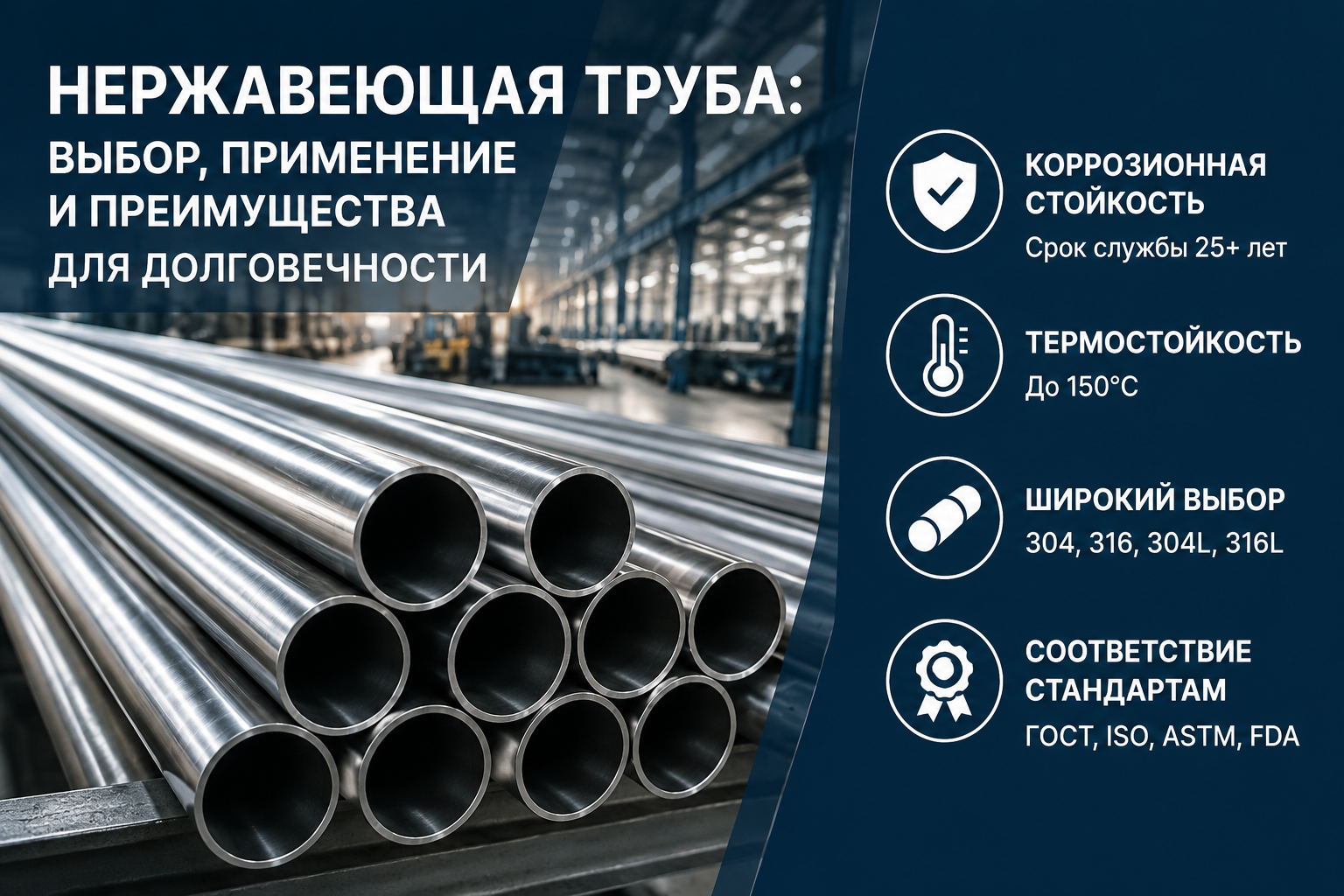 Нержавеющая труба: выбор, применение и преимущества для долговечности