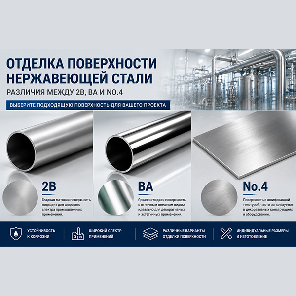 Введение в метод обработки поверхности труб из нержавеющей стали: 2B, BA, №4 В чем разница?