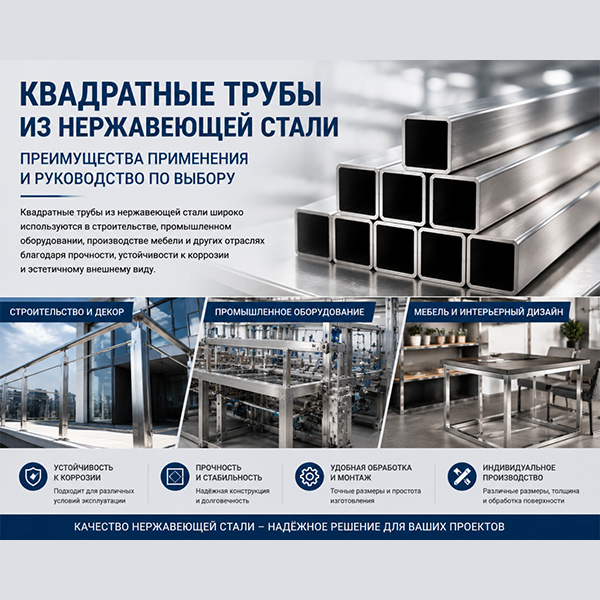 Преимущества применения квадратной трубы из нержавеющей стали и руководство по выбору продукта