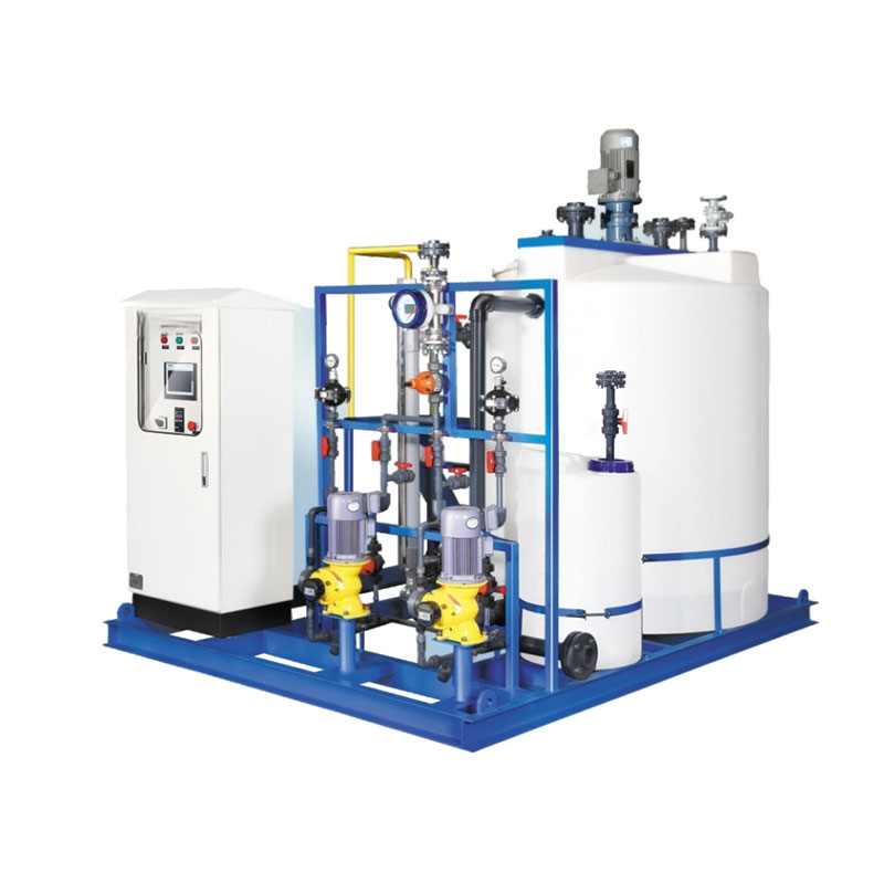 Dosing device for waste and sewage water treatment