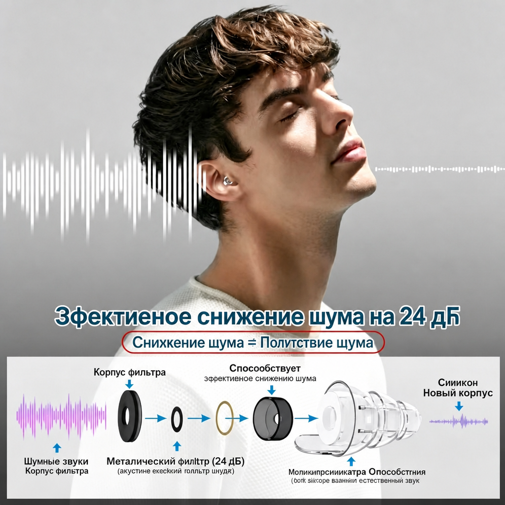 Силиконовые музыкальные беруши — для баров и ночных клубов, с высоким качеством звука