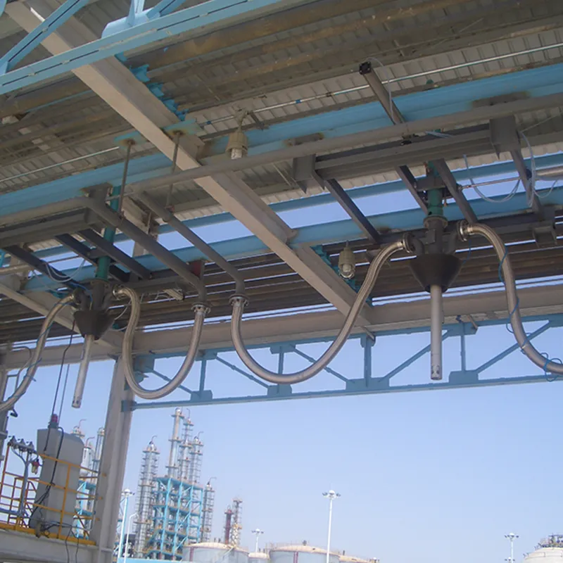 Координатный балочный пневматический герметичный наливной стояк для подсливной погрузки автомобильных цистерн