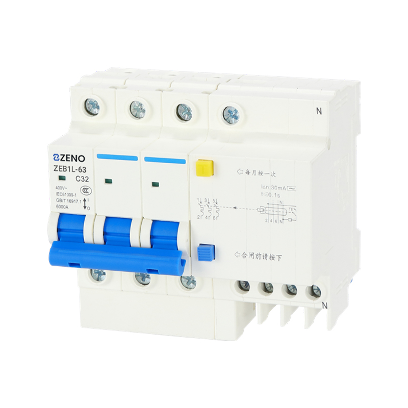 Миниатюрный автоматический выключатель дифференциального тока ZEB1L-63