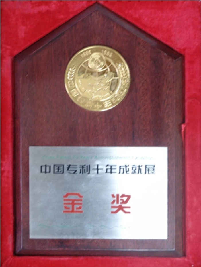 　(Золотая медаль за десятилетие достижений в области китайских патентов)