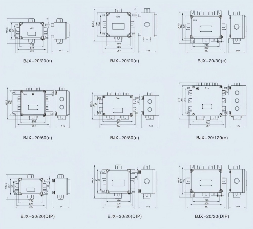 Распределительная коробка BJX 220380 В 10-400 А 73 (11)