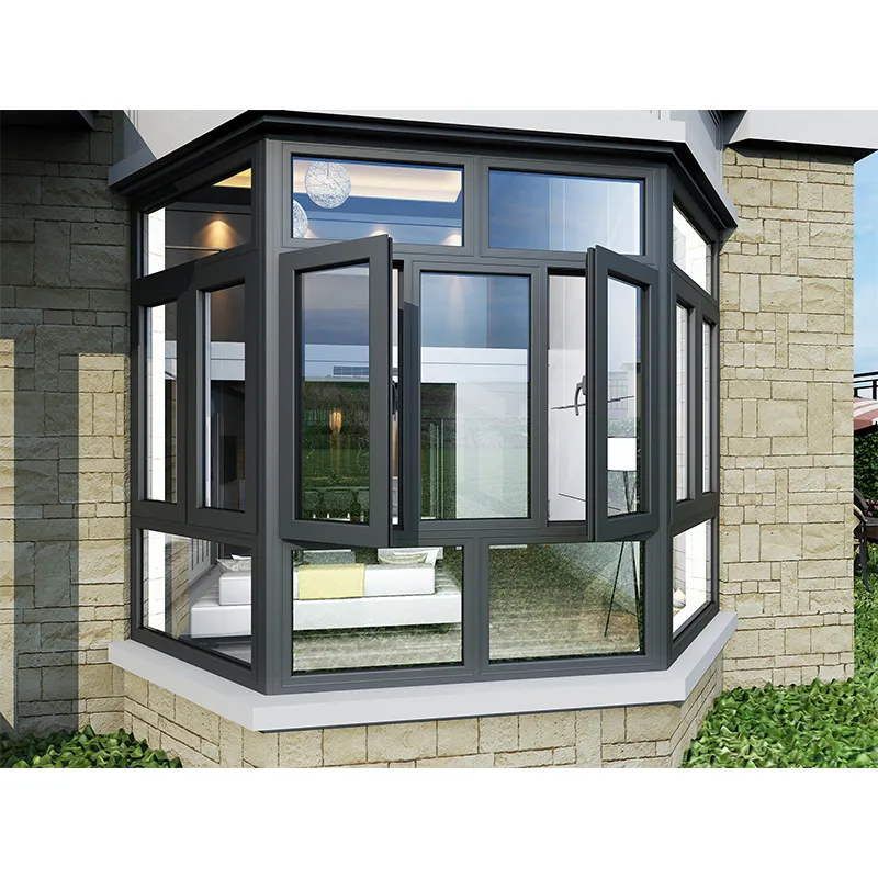 Системные заподлицо теплоизоляционные поворотные алюминиевые окна с терморазрывом