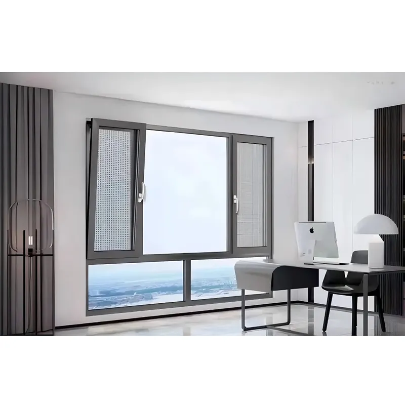 Алюминиевые окна с терморазрывом и поворотным открыванием