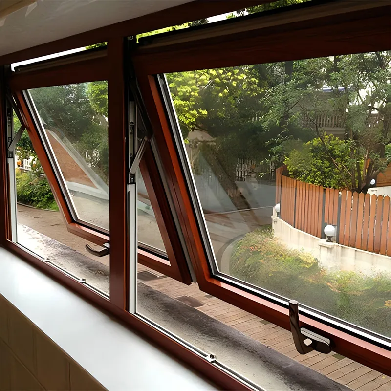 Алюминиевые окна с терморазрывом «под дерево», поворотные