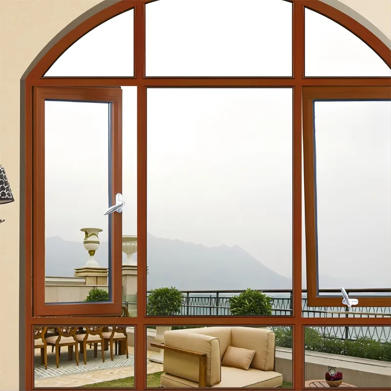 Алюминиевые окна с терморазрывом «под дерево», поворотные