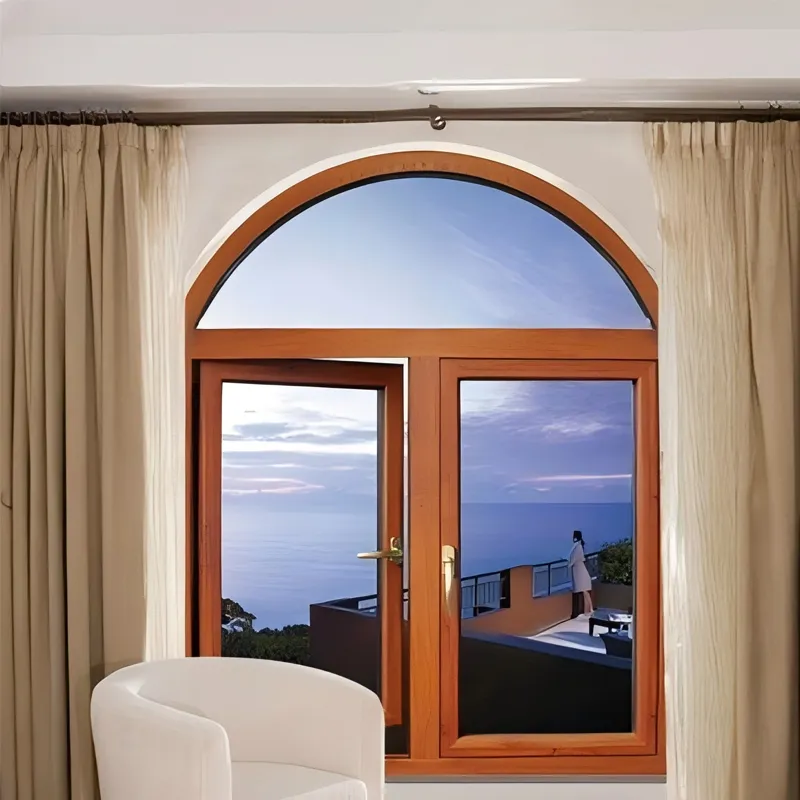 Алюминиевые окна с терморазрывом «под дерево», поворотные