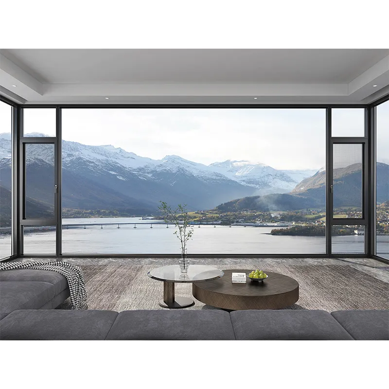 Системные заподлицо теплоизоляционные поворотные алюминиевые окна с терморазрывом