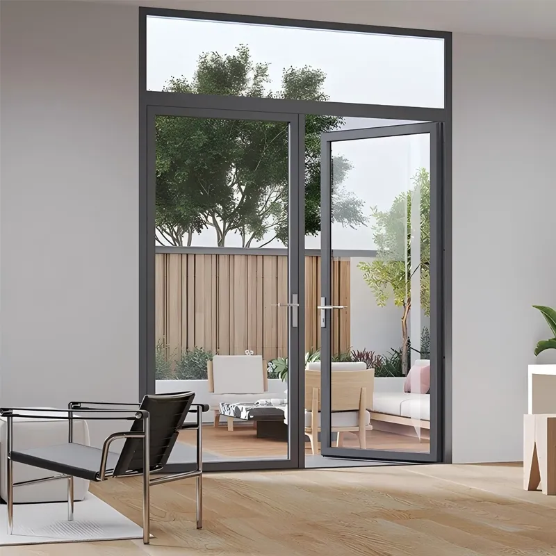 Распашные алюминиевые двери с терморазрывом