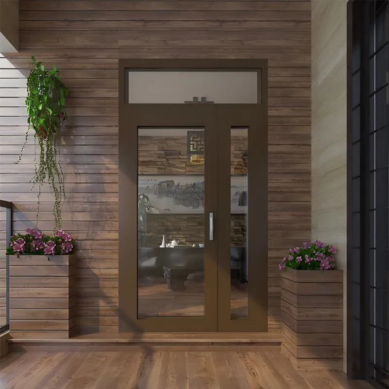 Распашные алюминиевые двери с терморазрывом