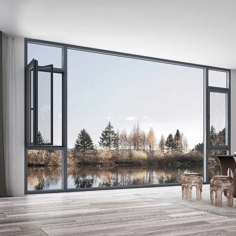 Системные заподлицо поворотные алюминиевые окна с терморазрывом