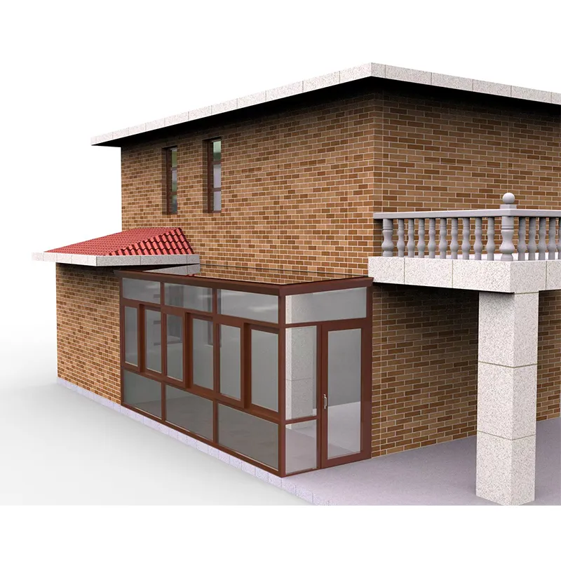 Системные заподлицо антимоскитные бесшумные «под дерево» поворотные алюминиевые окна с терморазрывом