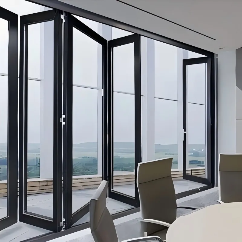 Складные алюминиевые двери с терморазрывом