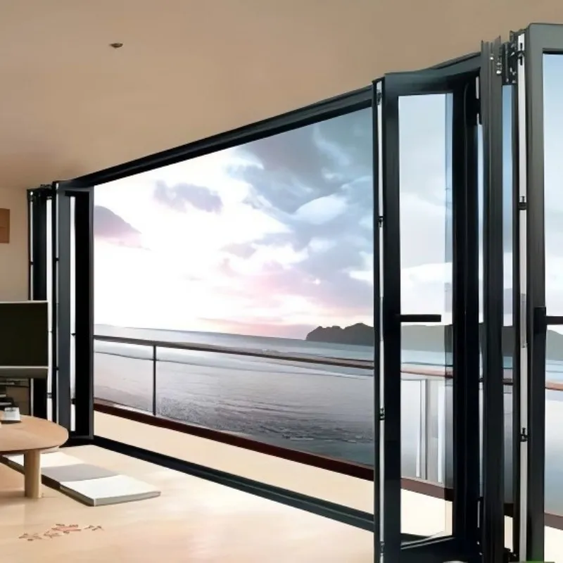 Складные алюминиевые двери с терморазрывом