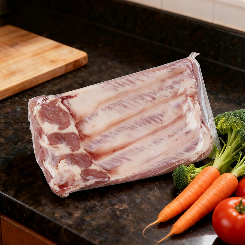 PB23 Термоусадочный пакет из ПЭ/ПВДЦ  с высокими барьерными и проколостойкими свойствами, полученный методом соэкструзии