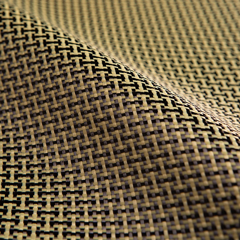 Гибридная ткань КОМ-ПП арамид+углерод полотняного переплетения