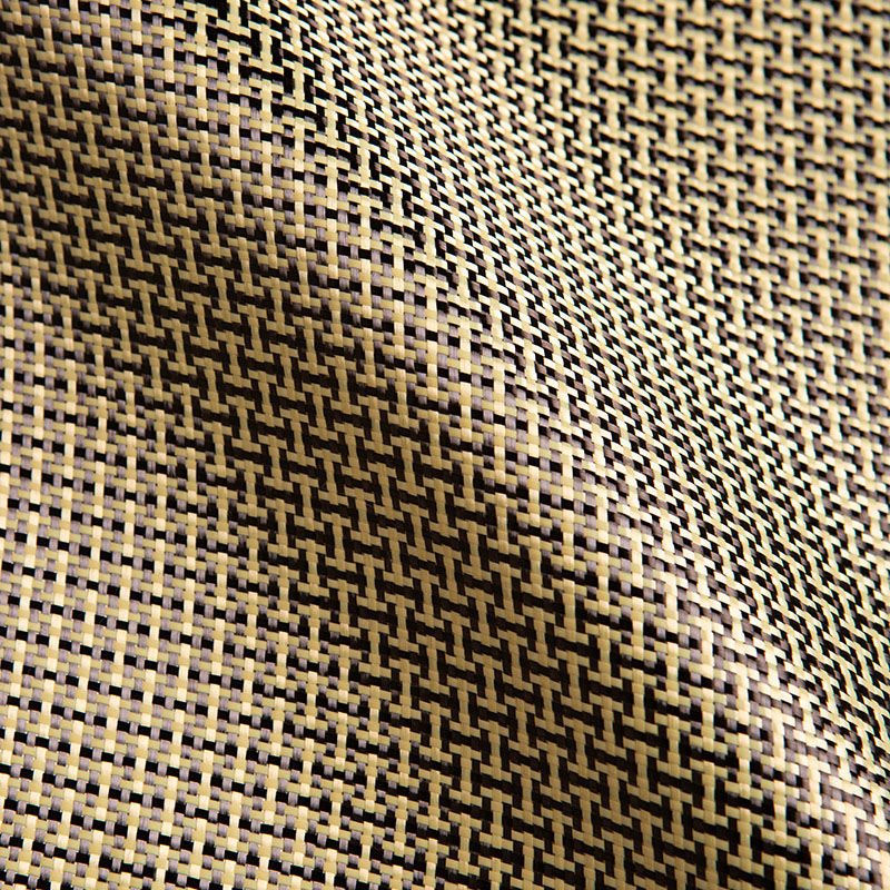 Гибридная ткань КОМ-ПП арамид+углерод полотняного переплетения
