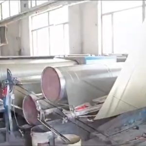 Производство полипропиленовых клапанных мешков коробчатого вида на заводе, склад готовой продукции