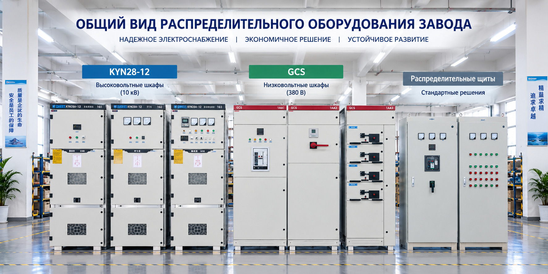общий вид распределительного оборудования завода
