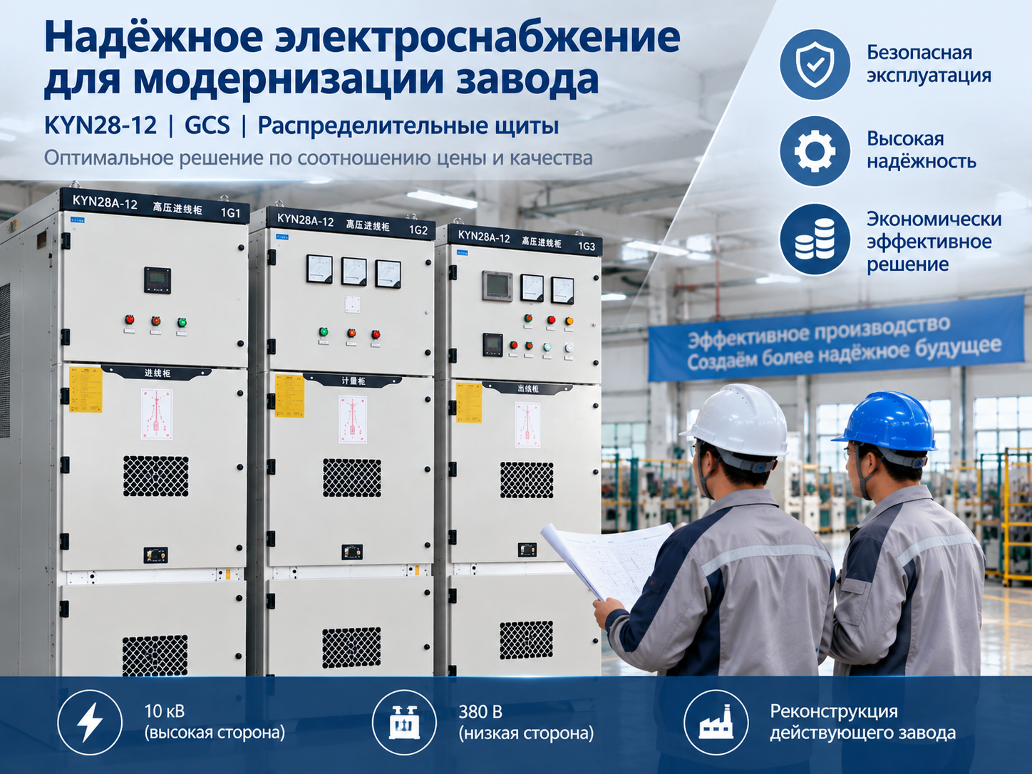Надёжный шкаф KYN28-12 и GCS для реконструкции завода «Дашань»