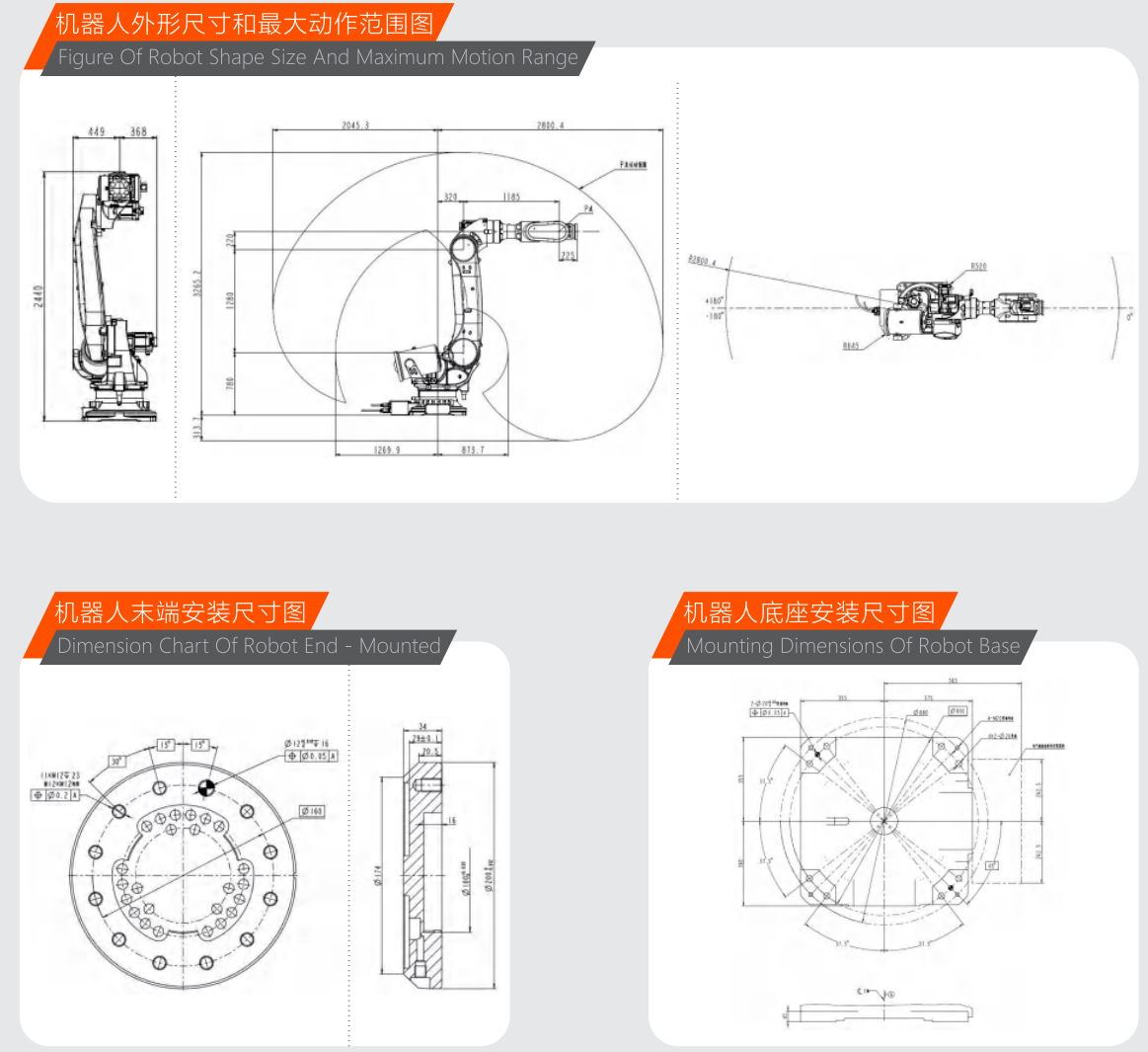 220kg вылет руки 2800mm,Промышленные роботы QJR220-2800G