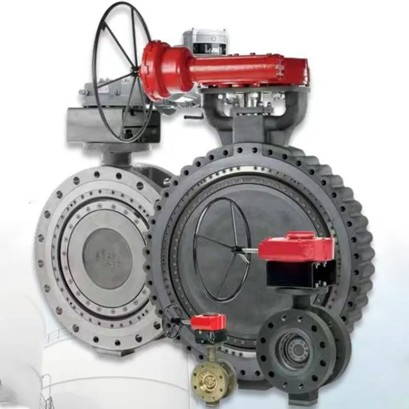 Большой диаметр трехэксцентриковый дисковый затвор