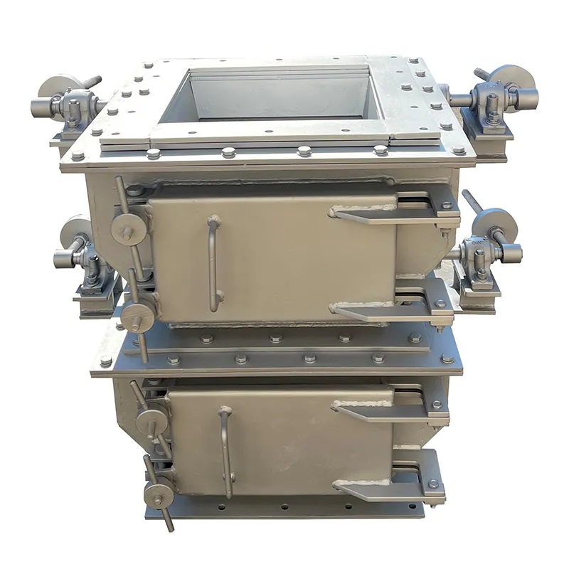Двухслойная однодверная поворотная заслонка с мягким уплотнением и противовесом