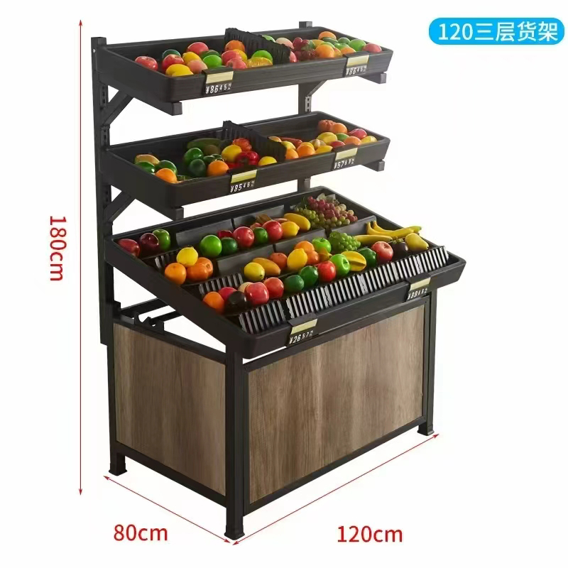 Стеллаж для фруктов и овощей для супермаркета