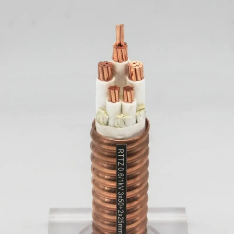 Гофрированный кабель с неорганической изоляцией в медной оболочке RTTZ