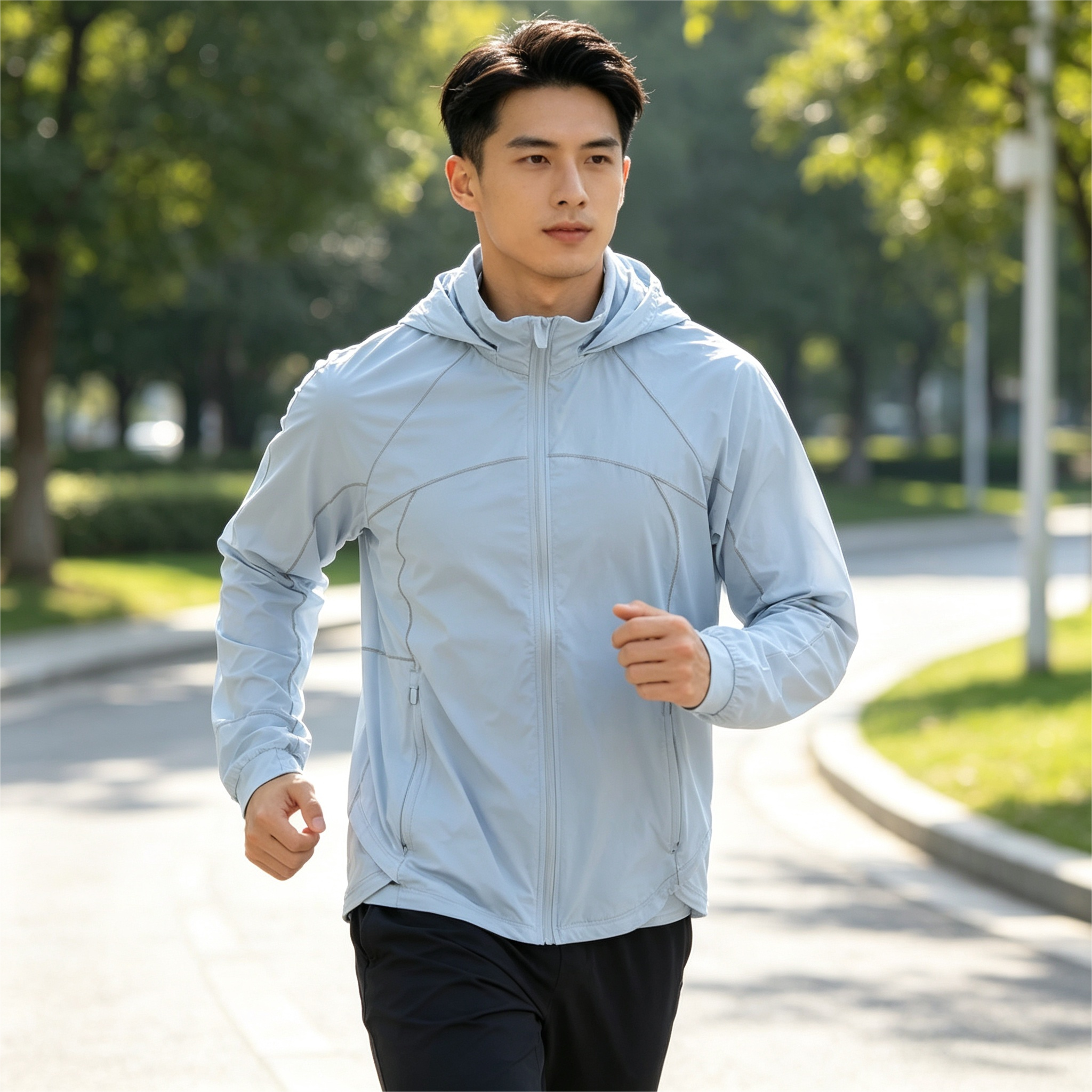 生成阳光下穿衣服行走的图片 (1)