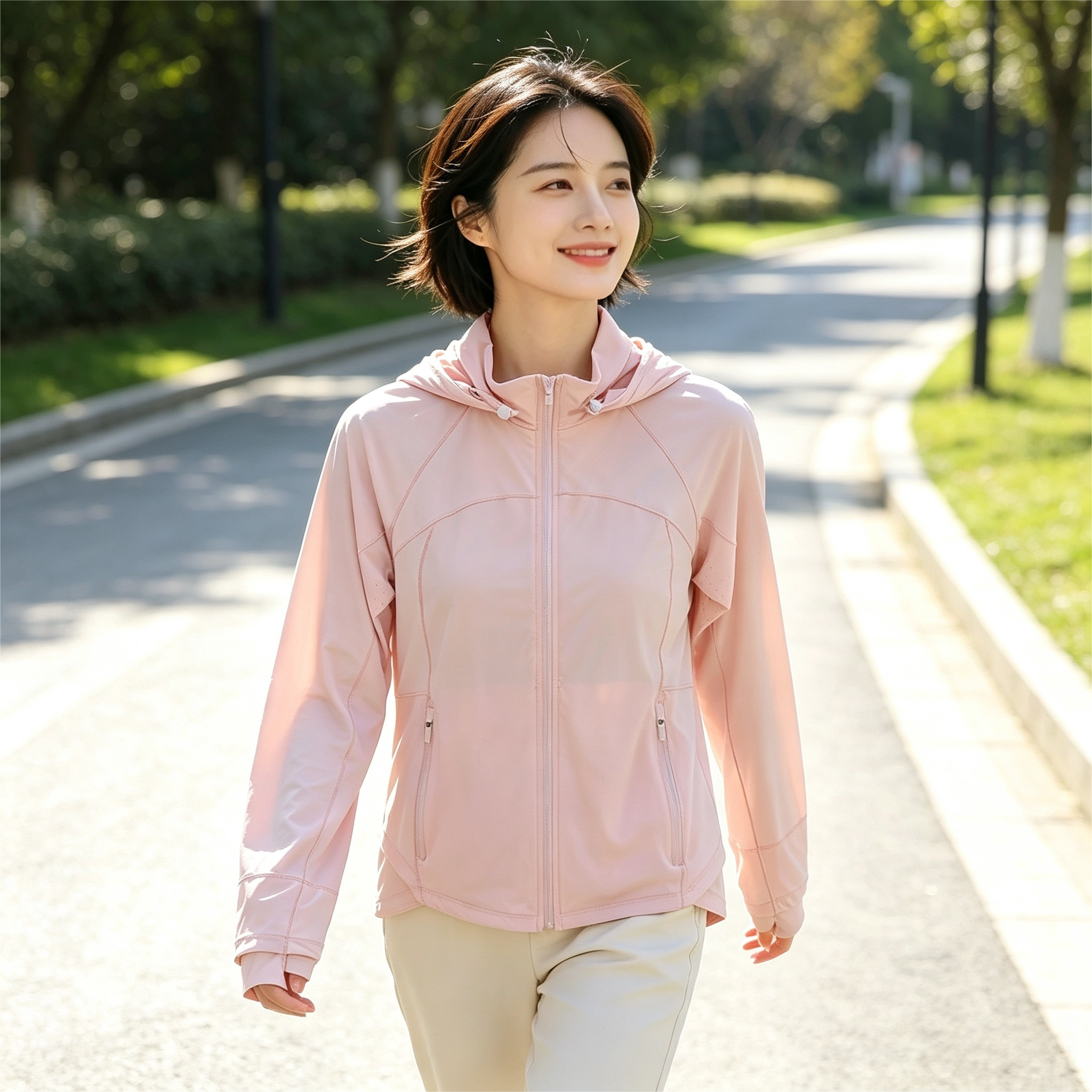 生成阳光下穿衣服行走的图片 (2)