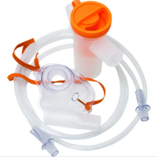 Одноразовые небулайзеры с воздушным потоком состоят из базовой конфигурации (лицевая маска, трубка, соединитель, небулайзер) и дополнительных аксессуаров (мундштук).