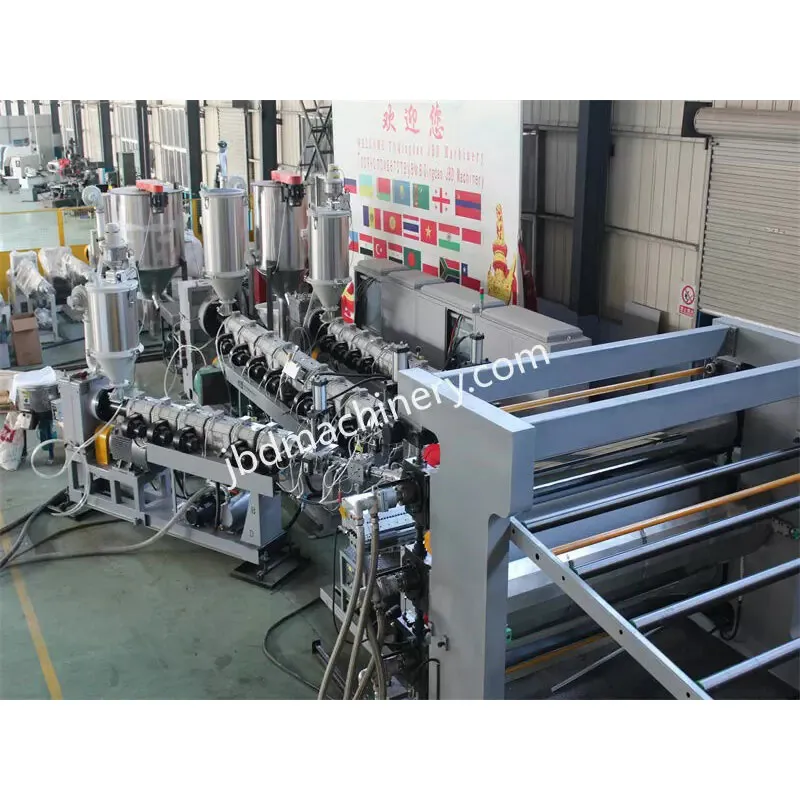 Линия для производства однослойных и многослойных соэкструзионных листов из ПЭ, ПП, АБС, ПС, ПММА, АСА, УПС