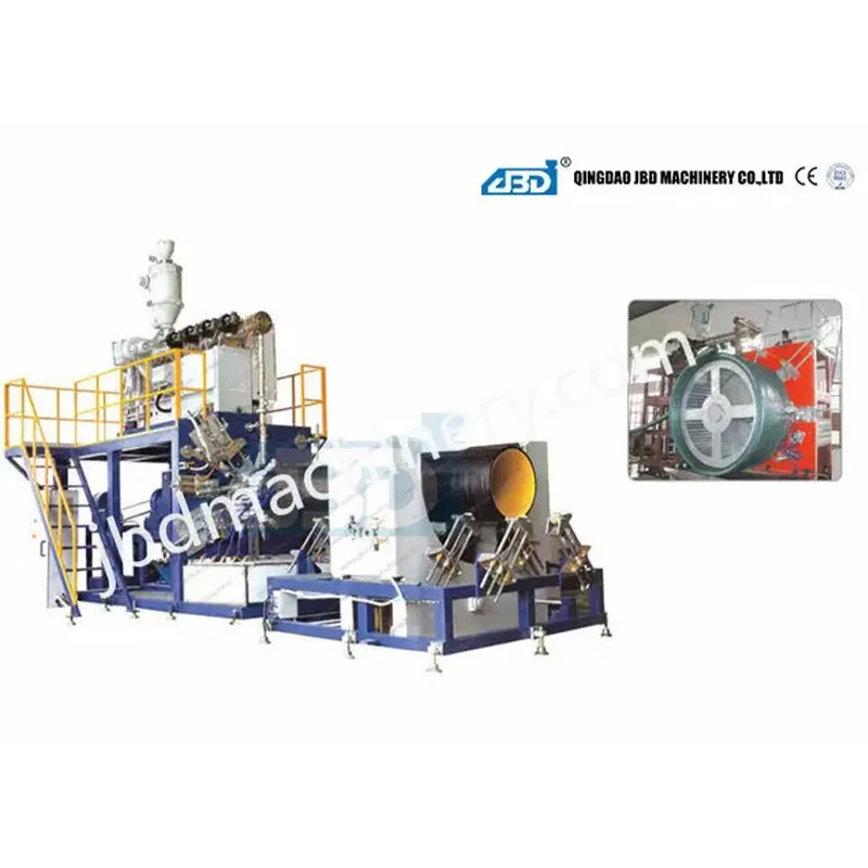 Производственная линия для спирально-навитых труб из ПЭВП большого диаметра с полыми стенками